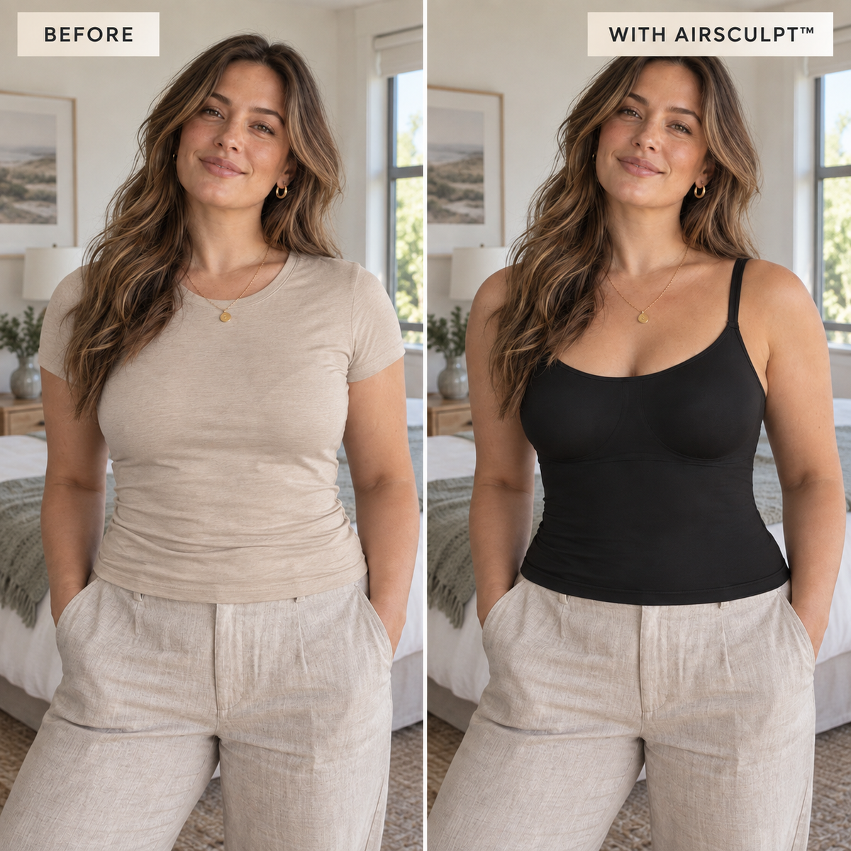 GRIPTA AirSculpt tank before and after front view